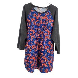 Lularoe Floral Long Sleeve Top Womens Plus Size 3X